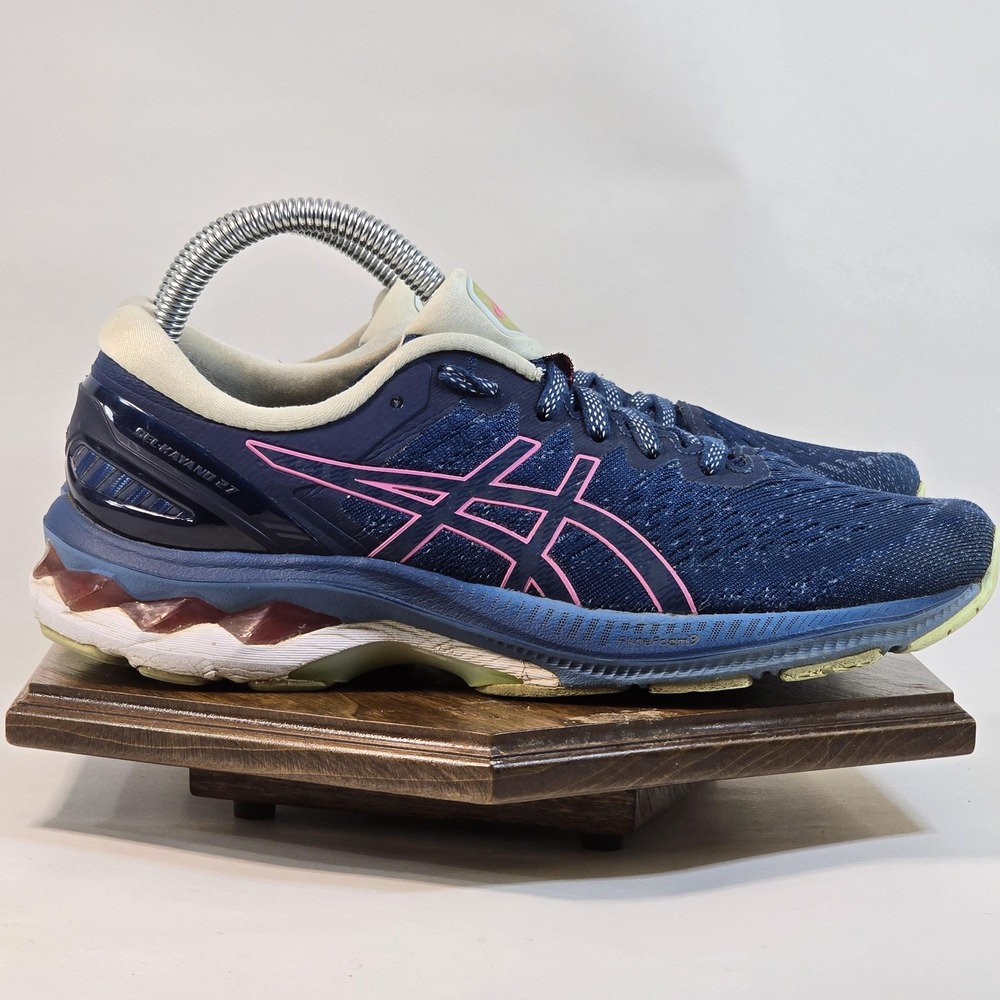 ASICS Gel Kayano 27 Shoes Womens Size 7.5 Blue Pink‎ Running Athletic 1012A649